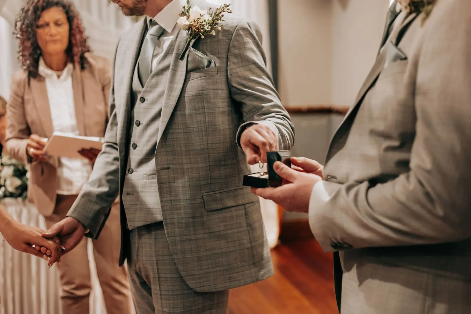 Ring being handed over during the ceremony